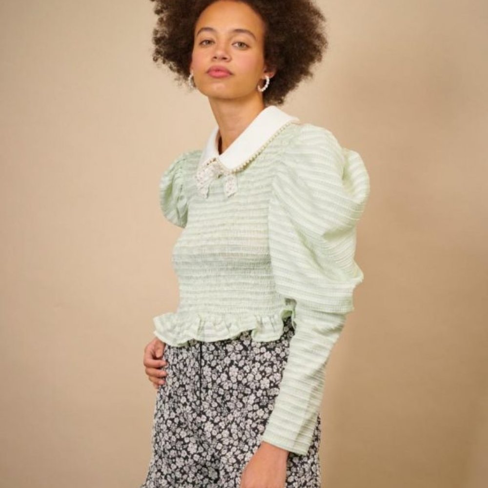 SISTER JANE- CROPPED TOP - SAGE GREEN / XL